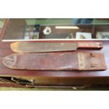 WWII 1943 Machete with Brown leather holder