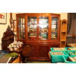 Large Chinese Hardwood Glazed Dresser with Dragon Carved panel doors