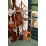 Victorian Cane corner shelf unit