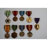 Collection of assorted American Medals inc. Purple Heart, WWII Medal, National Defence, Vietnam