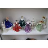 Collection of Royal Doulton & Coalport Figurines to include Stephanie, Janine etc (8)