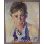 Robert Redford Original Oil on Board by Kathleen Downing. Robert Redford an original oil on board of