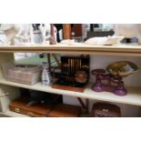 Collection of Beatrix Potter F Warne Books, Weighing scales with Brass weights and assorted Bygones