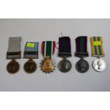 Collection of 6 Medals to include Queen Elizabeth II & George IV general service Malaya, 2 Korea Me