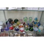 Large collection of Glass Paperweights to include a pair of Jellyfish deign Dumps