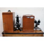 Beck of London Microscope 20184 and a Beck 10408 Binocular microscope all boxed with accessories