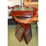 Qty. of Collectors cabinets and a Wine table with glazed top over tripod base