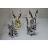 Set of 4 Umbra Chrome Ring holders to include Rabbits, Elephant and Cat