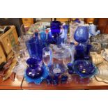 Large Collection of Blue Glassware inc Bristol Blue