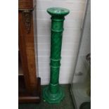 Large 19thC Green carved Marble Torchere 95cm in height