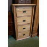 Pine Chest of 4 drawers with brass handles