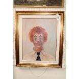 Framed Portrait of a Clown by famed Clown artist Elio Vitali