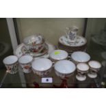 Dresden floral decorated fluted part tea and coffee service with hand painted mark to base and a