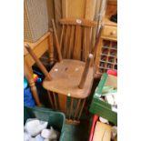 Pair of 20thC Stick back chairs