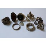 Collection of assorted Silver Costume rings 75g total weight