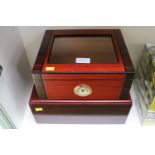 2 Cigar Humidor one with glass viewer