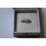 Ladies 9ct Gold Opal set ring Size P 2.8g total weight