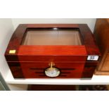 Passatore Cigar Humidor with glass viewer complete with key