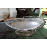 Large Diamond shaped Pierced flower basket 480g total weight on stepped base