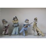 Collection of 4 Nao figures of Pierrettes