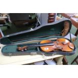 Cased Vintage Students Violin and bow