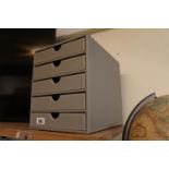 5 Drawer Grey Faux Leather set of drawers