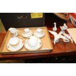 Collection of Noritake Tea ware and 4 Lladro Swans