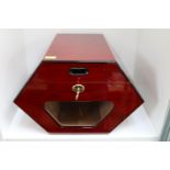 Sirkarlan Cigar Humidor of Hexagon with glass viewer complete with key