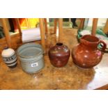 Collection of assorted Studio Pottery inc. Vases, Water Ewer etc