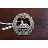 Welsh South Wales Borderers 1932 Silver Cap Badge (No Hallmark)