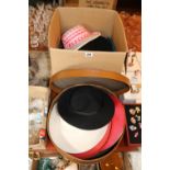 Collection of assorted Vintage Hats and a travelling hat case