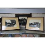 Set of 3 Sepia locomotive prints The Flying Scotsman, Talisman & The Norseman