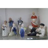 A Good collection of Royal Copenhagen and B & G Figurines and figures (7)