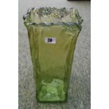 Very Large early 20thC green glass flared vase 40cm in Height