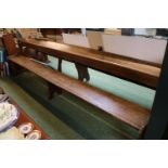 Long Early 20thC Pew of Simple design 305cm in Length