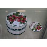 A Wemyss floral decorated Hair Tidy with hand painted mark to base