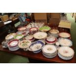 Large collection of English Pottery and Porcelain Dessert and Dinnerware inc Spode, Minton, Coalport