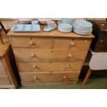 Pine Chest of 2 over 3 drawers with turned handles