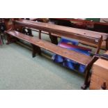 Long Early 20thC Pew of Simple design 305cm in Length