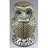 Slipware Lidded Owl Jug, Alsagar Pottery, Stoke on Trent. Limited edition slipware owl jug "Seek