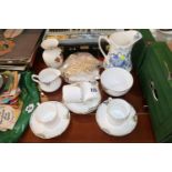 Wetley China Floral decorated Tea Set, Alfred Meakin and a Bag of Faux Pearls etc