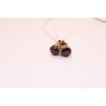 Pair of 9ct Gold Garnet Stud earrings