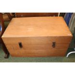 Large Pine Blanket Box with 2 metal lock