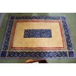 Modern Blue and Cream design Rug 230cm in Length