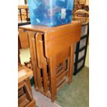 Pine Narrow drop leaf table with gateleg supports