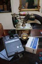 Onyx Table Dial Telephone, Kodak Colorburst 50 Instant Camera and a boxed Panoramic Camera