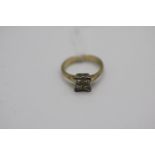 Ladies 9ct Gold 0.50ct Diamond 4 Stone ring Size I 2.8g total weight