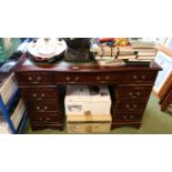 Reproduction Leather topped Pedestal Desk