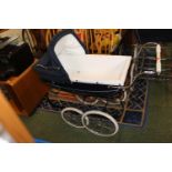 Handmade Silver cross Coach built pram dolls