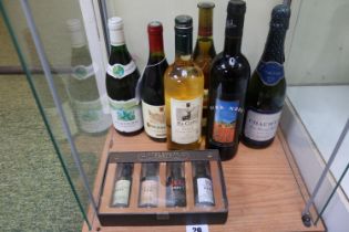 Collection of various wines, champagne and miniature ports to include Vida Nova. Cotes Du Rhone,